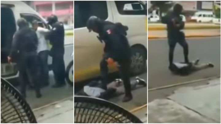 Policía golpea y somete a presunto asaltante de transporte público en Nezahualcóyotl, Edomex (VIDEO)