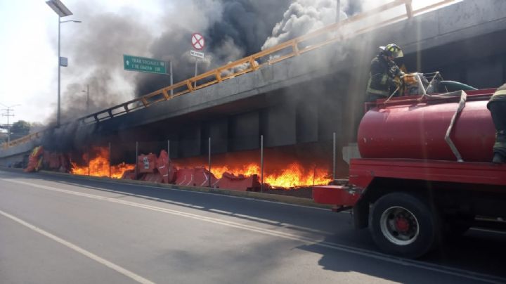 Reportan incendio en un bajo puente aledaño a la Central de Abasto