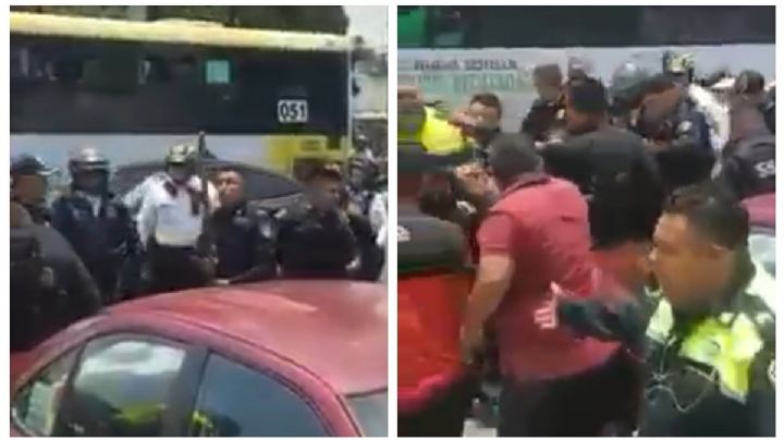 (VIDEO) Riña entre policías y habitantes de la Gustavo A. Madero deja dos detenidos