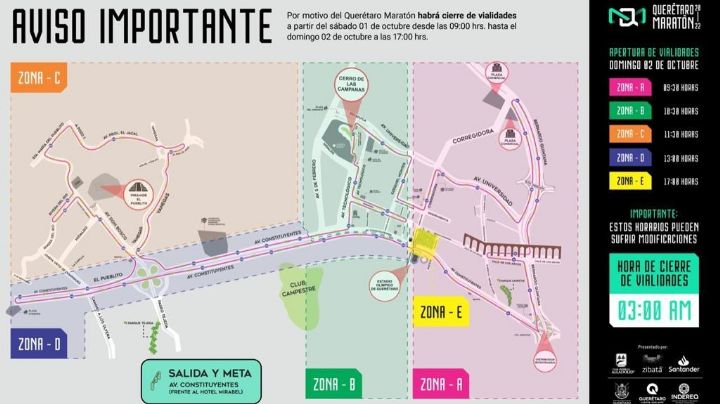 Querétaro Maratón 2022: Conoce la ruta y cierre de vialidades