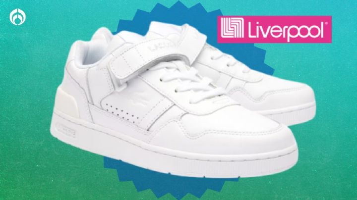 Liverpool remata tenis Lacoste para mujer totalmente blancos con diseño moderno