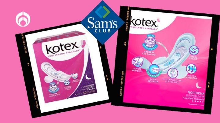 Sam’s Club tiene en descuento un paquetote de toallas femeninas Kotex nocturna