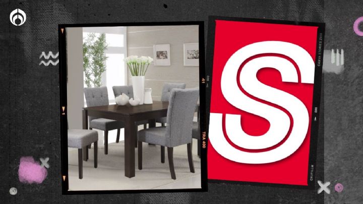 Sears hace descuento del 40% a comedor de madera de pino con 6 sillas