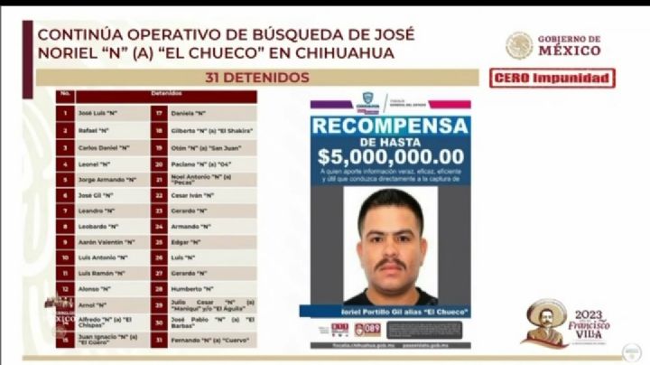 Permanente el operativo para capturar al "chueco"; se ofrece 5 mdp a quien de información