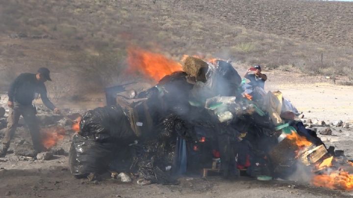 Incineran más de 2 mil dosis de droga en Laguna Seca, La Paz