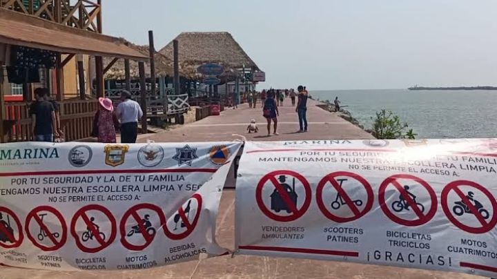 Buscan prohibir nadar y realizar clavados por las escolleras en Playa Miramar