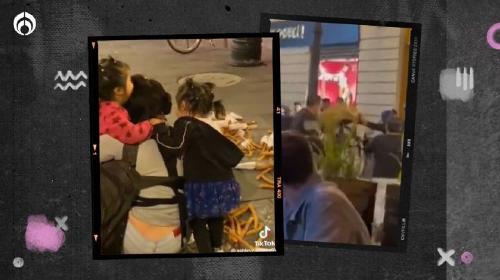 (VIDEO) Policías tiran puesto de churros a vendedora en CDMX; los suspenden