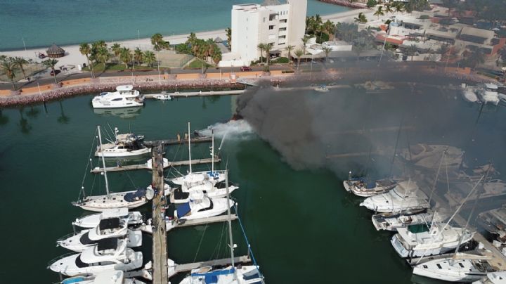 Posible falla eléctrica, provocó el incendio de yates y muerte de marinero en La Paz