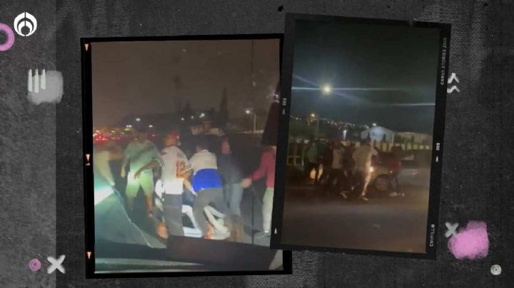 (VIDEOS) Campal en la México-Puebla: pelean a puñetazos y patadas en plena vía