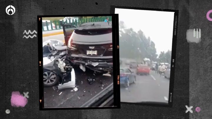 (VIDEO) Carambola en la México- Cuernavaca 'desquicia' el tráfico en pleno puente