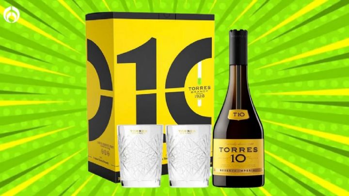 Walmart pone a precio de regalo el brandy Torres 10 ¡con dos vasos GRATIS!