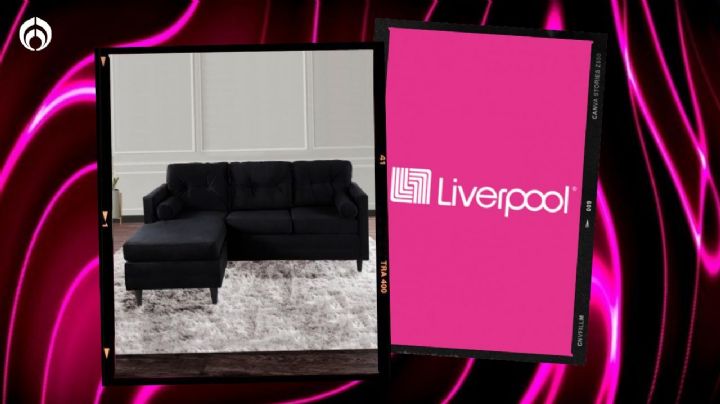 Liverpool remata al 50% elegante sala negra tapizada en tela de terciopelo