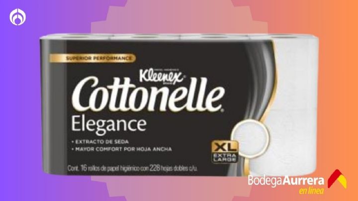 Bodega Aurrera tiene baratísimo el papel de baño Kleenex Cottonelle de 16 rollos con extracto de seda