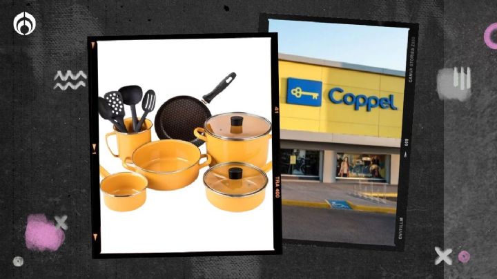 Coppel remata batería de cocina Cinsa con revestimiento antiadherente y tapas de vidrio