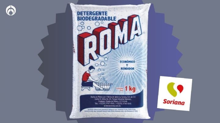 Soriana remata a precio regalado el jabón Roma de 1 kg, es potente, económico y muy rendidor