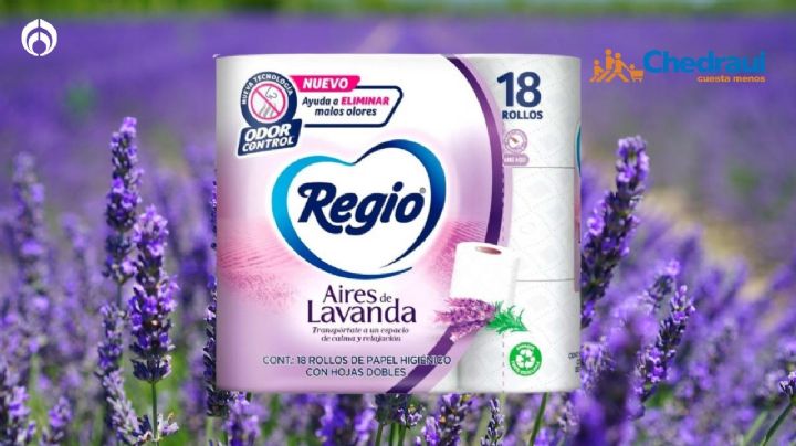 Chedraui rebaja papel de baño Regio Aires de lavanda con control de olores y 200 hojas