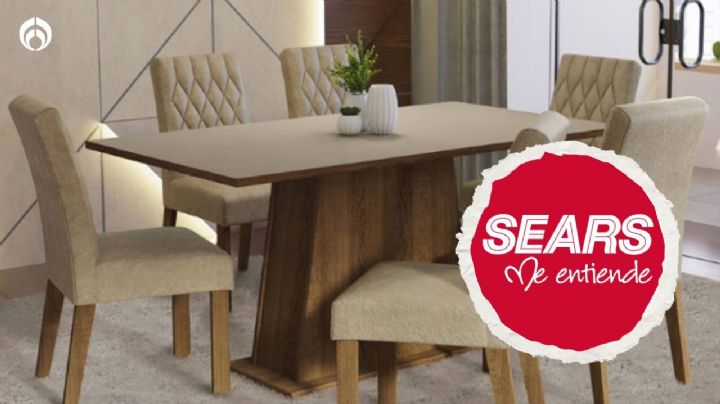 Sears remata comedor de 6 resistentes sillas con asientos y respaldos acolchados