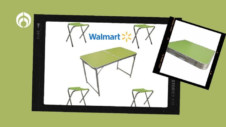 Walmart remata el precio de esta mesa plegable tipo portafolio con taburetes incluidos