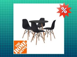 Home Depot remata comedor minimalista en color negro; ideal para departamentos chicos