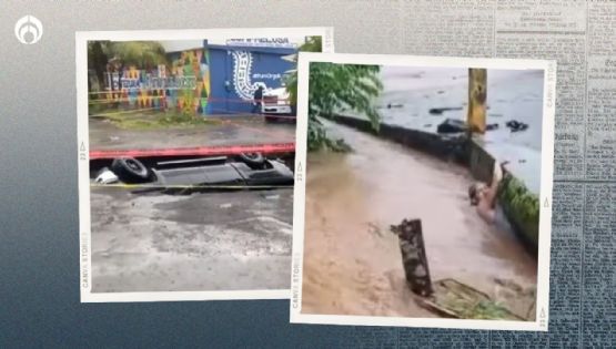 Lluvias golpean a Veracruz: familia cae en socavón y arroyo se lleva a hombre (VIDEOS)