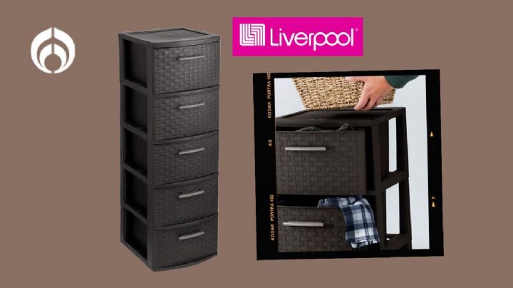 Liverpool remata esta cajonera tipo ratán para colocar en el baño o el cuarto