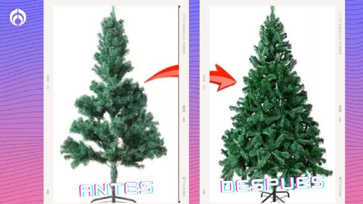 El truco de decoradora para tener un árbol de Navidad artificial frondoso y pachoncito