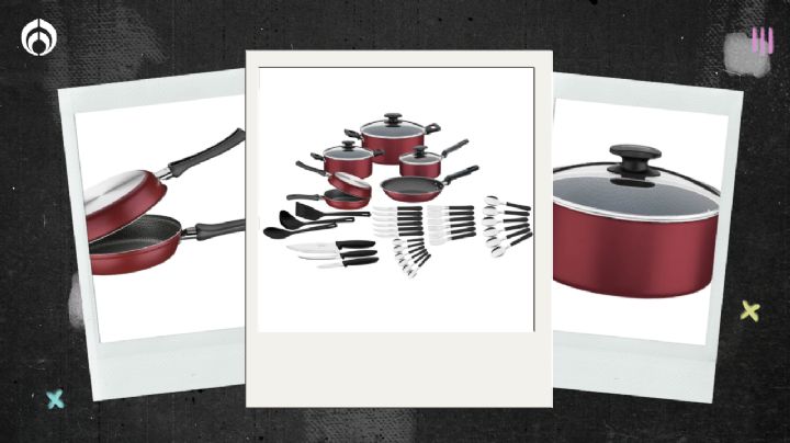 Waldo’s: batería de cocina de 38 piezas en elegante color rojo está a un precio irresistible