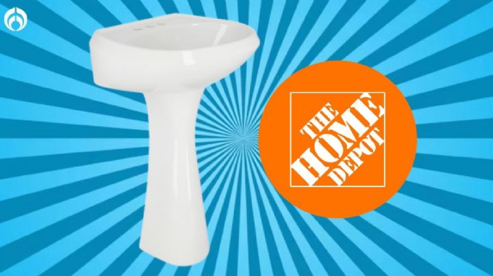 Home Depot aplica rebaja de locura en lavabo para baño con pedestal en color blanco brillante