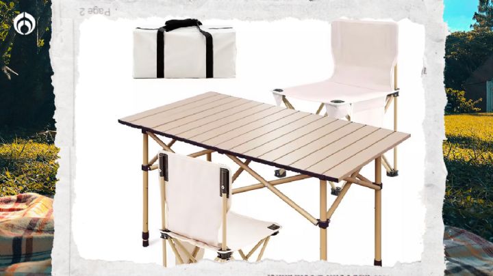 Coppel rebaja increíble set de mesa plegable con dos sillas ¡que caben en una  bolsa!