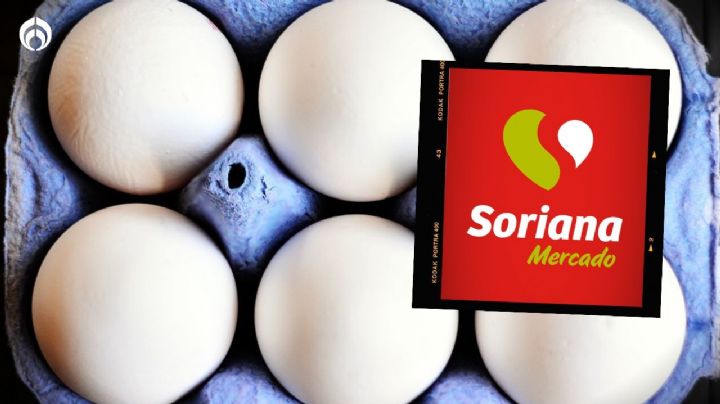 Soriana aplica descuentote a paquete de 30 piezas de huevo blanco