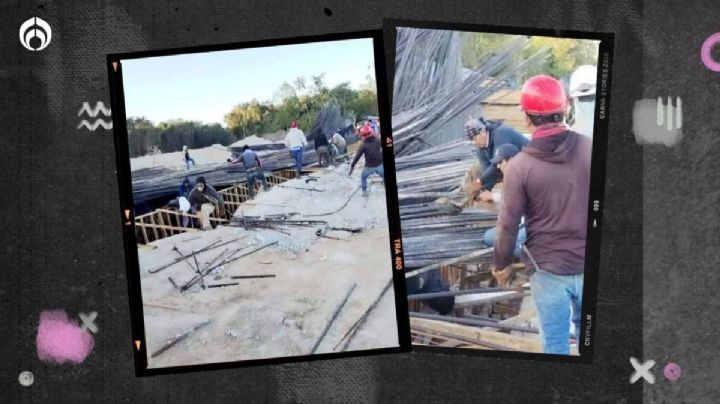 Accidente en el Tren Maya: colapsa estructura sobre dos trabajadores (FOTOS)