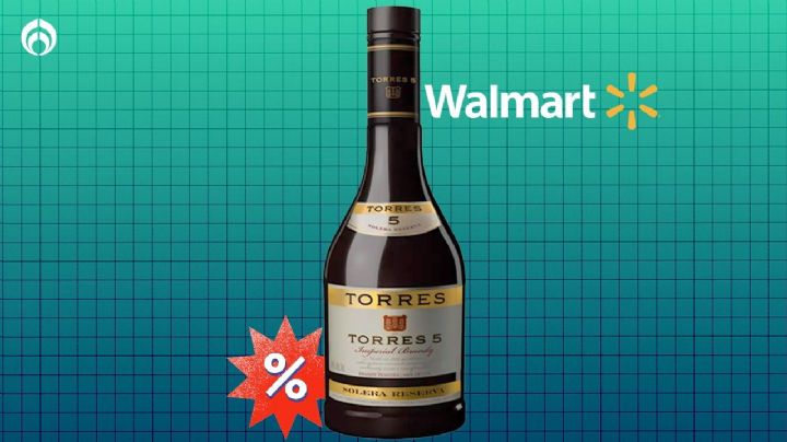 Sorpréndete con el descuento en brandy Torres 5 de 700 ml que Walmart ofrece
