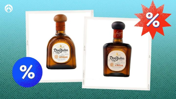 Diferencia entre el tequila Don Julio añejo y el reposado que Bodega Aurrera en remate al 3x2