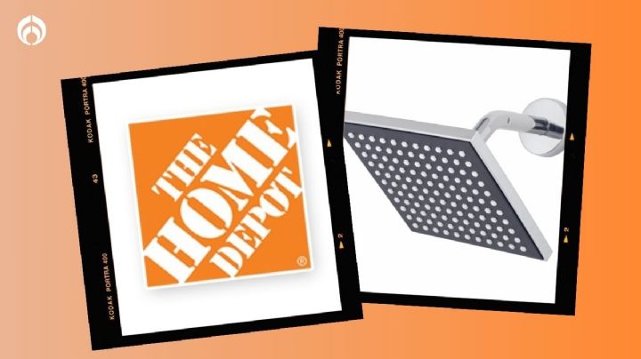 Home Depot vende "regalada" esta moderna regadera cuadrada (y un tapete de baño de regalo)