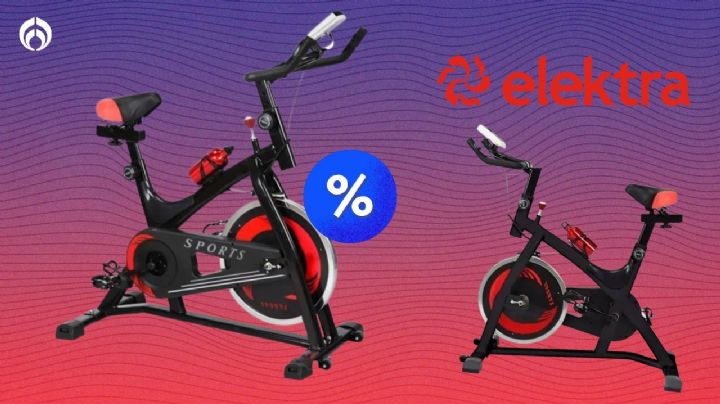 Elektra remata bicicleta fija de spinning con pantalla que mide calorías, pulso y distancia