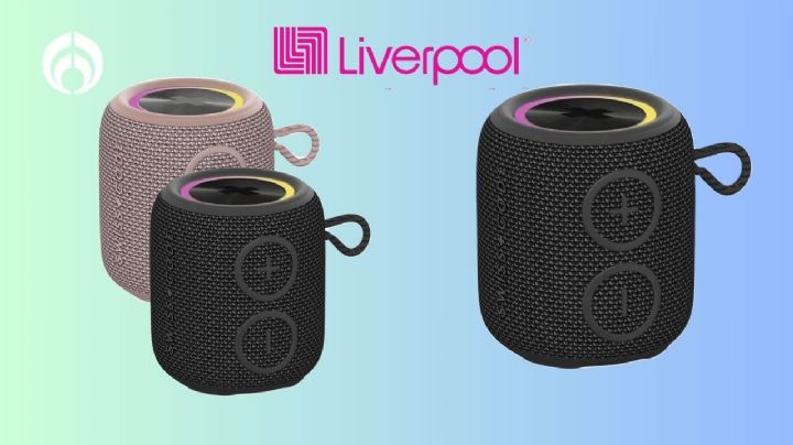 Liverpool remata este combo de dos bocinas inalámbricas con luces LED y a prueba de agua