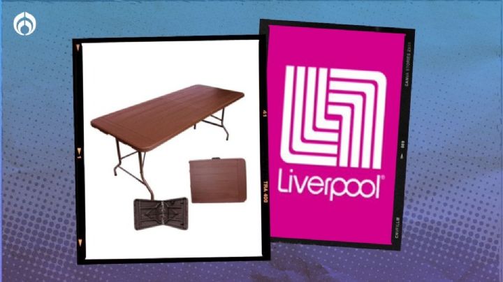 A días de la Venta Nocturna Liverpool 2024: la mesa plegable tipo madera a mitad de precio