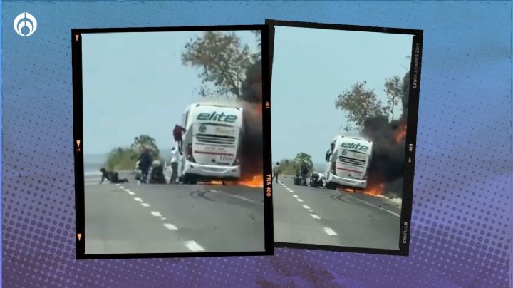 (VIDEO) Autobús se incendia en Sinaloa: hay 4 muertos calcinados; chofer se quedó dormido, acusan