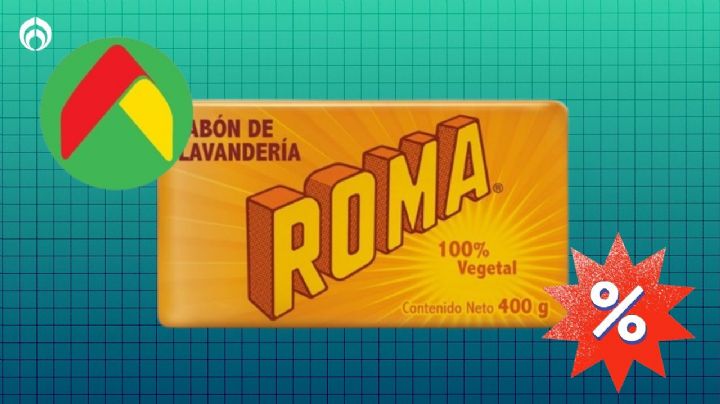 Bodega Aurrera está rematando el jabón Roma en barra poderoso contra manchas difíciles