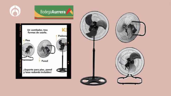 Bodega Aurrera vende al 2x1 este ventilador de tres posiciones, ideal para el calorón