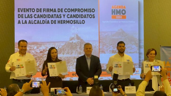 Firman candidatos a la alcaldía de Hermosillo carta compromiso por la ciudadanía