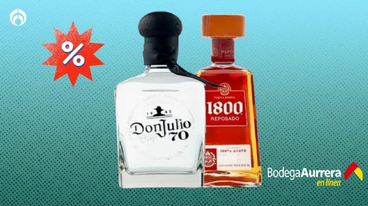 Tequila Don Julio 70 Cristalino y tequila 1800 reposado: el COMBO perfecto que Bodega Aurrera remata