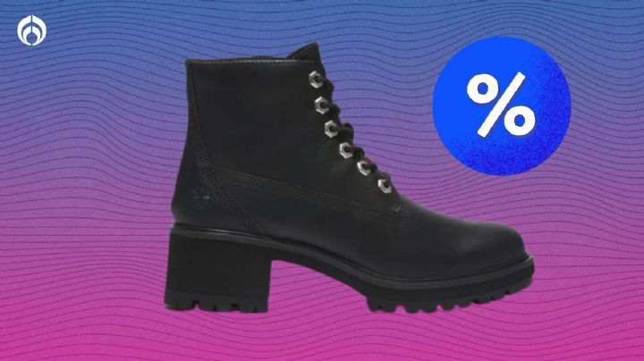 Descuentos Timberland: elegantes botas negras de piel con tacón muy cómodas y seguras