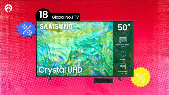 Sanborns liquida esta pantalla Samsung Crystal UHD de 50 pulgadas con 49% de descuento