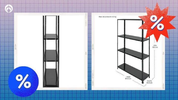 El anaquel metálico negro de 4 niveles que soporta 200 kg que Walmart tiene 'regalado'