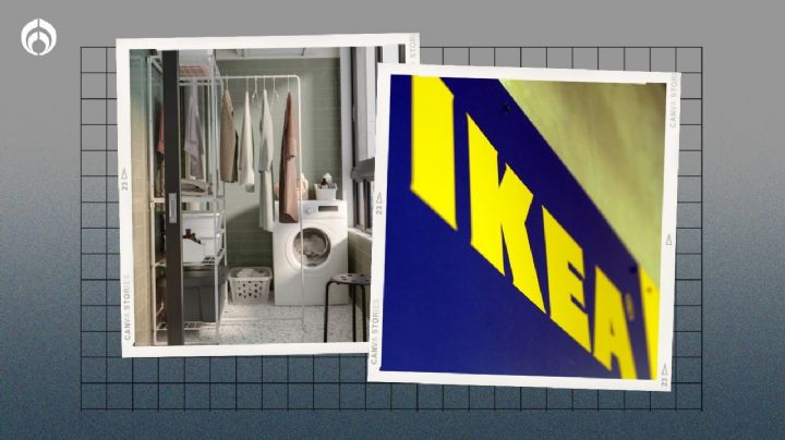 Ikea tiene a un súper precio este estante con tendedero para secar la ropa en época de lluvias