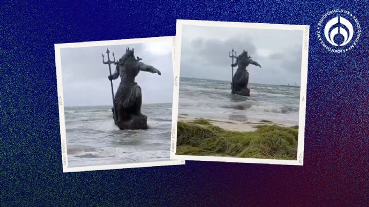 Poseidón inamovible: Así luce la estatua en Yucatán tras el paso de Beryl (VIDEOS)