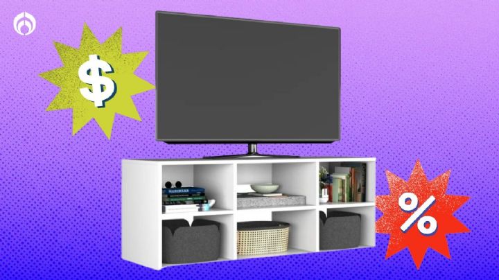 Walmart rebaja mueble para TV; minimalista, de gran calidad y buen espacio de almacenamiento