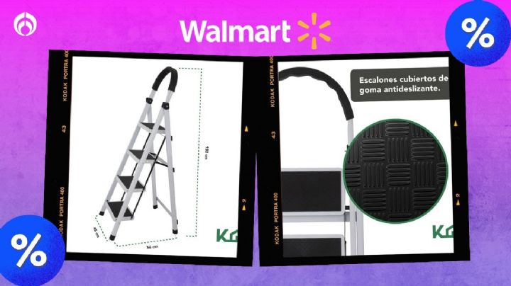 Walmart rebaja la escalera plegable para tener en la cocina; soporta hasta 130 kilos y está reforzada