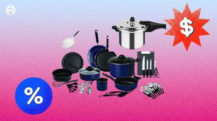 La batería de cocina Ekco de 50 piezas y olla express que Liverpool está rematando